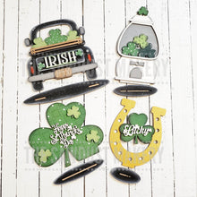 Load image into Gallery viewer, Standing St. Patrick's Day Shelf Sitter SVG | Lucky laser cut file | Laser SVG | Glowforge | Shamrock | Lucky SVG | Mantle svg | Truck svg