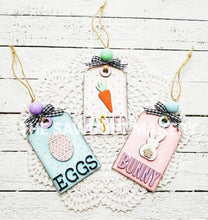 Load image into Gallery viewer, Farmhouse Easter Tags SVG Laser Cut File | Easter Basket Tag | Glowforge | Easter | Bunny | Easter SVG | Easter Laser File