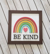 Load image into Gallery viewer, Be Kind Rainbow SVG Sign | Rainbow SVG | Laser Cut File | Glowforge | SVG | Rainbow | Be Kind | Laser