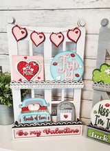 Load image into Gallery viewer, Farmhouse Tiered Tray Stand SVG | Window Box Display Shelf SVG | Laser Cut File | Tiered Tray Holder SVG | Home Decor Mantle svg file