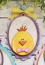Load image into Gallery viewer, Easter Basket Tags SVG | Easter Banner SVG | Laser Cut File | Glowforge | Bunny SVG | Easter Basket svg | Chick | Personalized Easter Tags