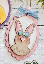 Load image into Gallery viewer, Easter Basket Tags SVG | Easter Banner SVG | Laser Cut File | Glowforge | Bunny SVG | Easter Basket svg | Chick | Personalized Easter Tags