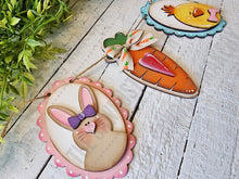Load image into Gallery viewer, Easter Basket Tags SVG | Easter Banner SVG | Laser Cut File | Glowforge | Bunny SVG | Easter Basket svg | Chick | Personalized Easter Tags