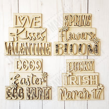 Load image into Gallery viewer, Spring Word Stackers | Spring Mini Block SVG | SVG File | Laser Cut File | Glowforge | Spring Tiered Tray SVG Add-on laser cut svg file