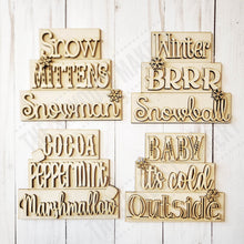 Load image into Gallery viewer, Winter Word Stackers | Winter Mini Block SVG | SVG File | Laser Cut File | Glowforge | Winter Tiered Tray SVG Add-on laser cut svg file
