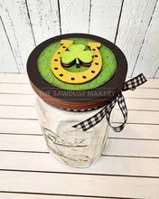 Load image into Gallery viewer, Mason Jar lid Interchangeable Frame SVG File | Laser Cut File | Interchangeable Frame | Mason Jar Lid SVG | Wide Mouth Mason Jar Lid SVG