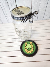 Load image into Gallery viewer, Mason Jar lid Interchangeable Frame SVG File | Laser Cut File | Interchangeable Frame | Mason Jar Lid SVG | Wide Mouth Mason Jar Lid SVG