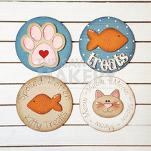 Load image into Gallery viewer, Cat Treat Bundle Candy Jar | Mason Jar Lid | Cookie Jar lid | Interchangeable Frame SVG File | Laser Cut File | Interchangeable Frame