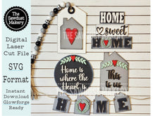 Load image into Gallery viewer, Home Sweet Home Tiered Tray SVG File | Laser Cut File | Home svg | Home is where the Heart is SVG | This is us svg | Farmhouse SVG