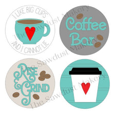Load image into Gallery viewer, Coffee Bar Bundle Candy Jar | Mason Jar Lid | Cookie Jar lid | Interchangeable Frame SVG File | Laser Cut File | Interchangeable Frame