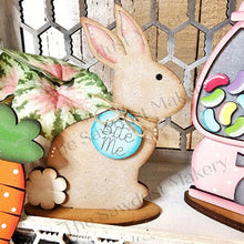 Load image into Gallery viewer, Happy Easter Tiered Tray SVG File | Bunny svg | Laser Cut File | Glowforge | Easter SVG File | SVG | Easter Eggs | Gumball Machine | Carrot