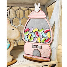 Load image into Gallery viewer, Happy Easter Tiered Tray SVG File | Bunny svg | Laser Cut File | Glowforge | Easter SVG File | SVG | Easter Eggs | Gumball Machine | Carrot