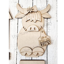 Load image into Gallery viewer, Standing Farm Shelf Sitter SVG | Highland Cow laser cut file | Laser SVG | Glowforge | Chicken SVG | Barn svg | Fresh Milk svg | Cows