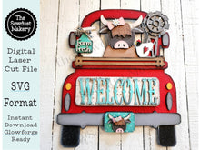 Load image into Gallery viewer, Add-on for Interchangeable Farmhouse Truck SVG | 12" and 24" Truck SVG | Highland Cow Truck | Farm | Cow Truck Interchangeable SVG