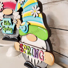 Load image into Gallery viewer, Add-on Interchangeable Gnome SVG File | Spring Add - on | Laser Cut File | Spring Flower Gnome SVG File | SVG | Gnome | Gnome Shelf Sitter