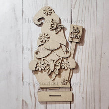 Load image into Gallery viewer, Spring Butterfly Gnome SVG File | Laser Cut File | Glowforge | Standing Gnome SVG File | SVG | Gnome | Gnome Shelf Sitter | Spring Flowers