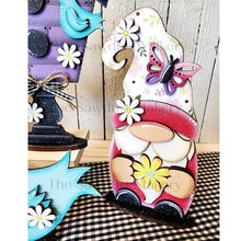Load image into Gallery viewer, Standing Spring Shelf Sitter SVG | Spring laser cut file | Laser SVG | Glowforge | Birdhouse | Spring Gnome SVG | Mantle svg | Rainboot svg