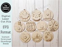 Load image into Gallery viewer, Canada Day Ornament SVG Laser File | Canada Laser Cut Files | Laser Ornament svg | Glowforge | Oh Canada Ornaments | Canada Laser svg