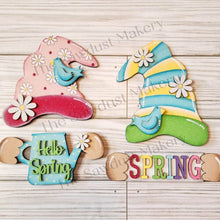 Load image into Gallery viewer, Add-on Interchangeable Gnome SVG File | Spring Add - on | Laser Cut File | Spring Flower Gnome SVG File | SVG | Gnome | Gnome Shelf Sitter