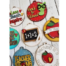 Load image into Gallery viewer, Teacher Ornament Bundle SVG File | Laser Cut File | Car Charm SVG | Ornament | Teacher svg | School SVG | Teacher Ornament Tags