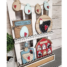 Load image into Gallery viewer, Chicken Tiered Tray SVG File | Laser Cut File | Home svg | Chicken SVG | Chicken coop svg | Farmhouse SVG | Fresh Eggs svg