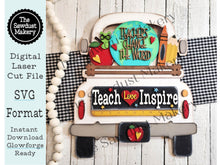Load image into Gallery viewer, Add-on for Interchangeable Farmhouse Truck SVG | 12" and 24" Truck SVG | Teacher School Truck | Book Worm | Truck Interchangeable SVG