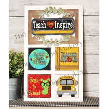 Load image into Gallery viewer, Teacher Appreciation Back to School Laser Cut File | Farmhouse Interchangeable Leaning Sign Bundle File SVG | Glowforge | Farmhouse Signs