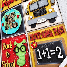 Load image into Gallery viewer, Teacher Appreciation Back to School Laser Cut File | Farmhouse Interchangeable Leaning Sign Bundle File SVG | Glowforge | Farmhouse Signs