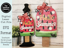 Load image into Gallery viewer, Hello Summer Watermelon Door Hanger SVG File | Laser Cut File | Watermelon SVG File | Door Hanger svg | Hello Summer SVG | Ant svg | Summer