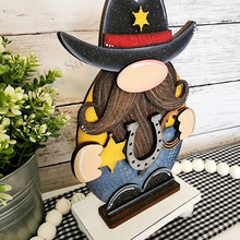 Load image into Gallery viewer, Cowboy Sherriff Gnome SVG File | Laser Cut File | Standing Gnome SVG File | Western Gnome | Gnome Shelf Sitter | Cowboy Gnome | Gnome SVG