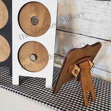 Load image into Gallery viewer, Interchangeable Bistro Board Standing Frame Bundle SVG | Laser Cut File | Glowforge | 3" Round Insert Frame | Seasonal Interchangeable