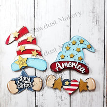 Load image into Gallery viewer, Add-on Interchangeable Gnome SVG File | Patriotic USA Add - on | Laser Cut File | 4th of July Gnome SVG File | Gnome | Gnome Shelf Sitter
