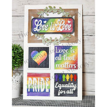 Load image into Gallery viewer, Pride Laser Cut File | Pride Interchangeable Leaning Sign Bundle File SVG | Glowforge | Pride Tiered Tray SVG | Pride Signs