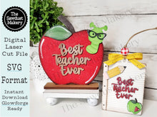 Load image into Gallery viewer, Teacher Appreciation Gift Car Holder SVG File | Laser Cut File | Teacher Ornament | Teacher svg |Personalized Ornament | Teacher Gift SVG