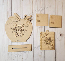 Load image into Gallery viewer, Teacher Appreciation Gift Car Holder SVG File | Laser Cut File | Teacher Ornament | Teacher svg |Personalized Ornament | Teacher Gift SVG