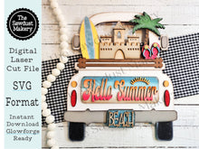 Load image into Gallery viewer, Add-on for Interchangeable Farmhouse Truck SVG | 12" and 24" Truck SVG | Hello Summer Beach Truck | Summer | Summer Truck Interchangeable