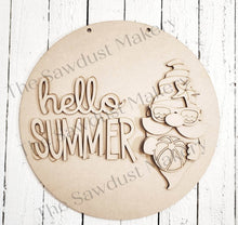 Load image into Gallery viewer, Hello Summer Gnome Door Hanger SVG File | Laser Cut File | Summer Gnome SVG File | Door Hanger svg | Summer svg | Summer Beach svg