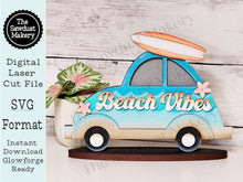 Load image into Gallery viewer, Add-on for Interchangeable Car Svg | Interchangeable Car SVG | Beach Vibes Interchangeable car | Surf Board | Summer Interchangeable SVG