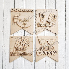 Load image into Gallery viewer, Summer Mini Hanger Signs | Summer Signs SVG | Door Hanger | SVG File | Laser Cut File | Glowforge | Mini Post Sign svgs