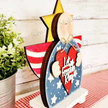 Load image into Gallery viewer, Lady Liberty Angel Shelf Sitter & Ornament SVG File | Laser Cut File | Glowforge | USA | America | 4th of July | Patriotic SVG | Liberty svg