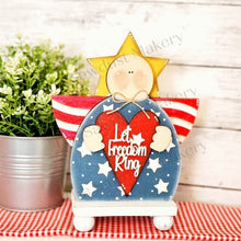 Load image into Gallery viewer, Lady Liberty Angel Shelf Sitter & Ornament SVG File | Laser Cut File | Glowforge | USA | America | 4th of July | Patriotic SVG | Liberty svg