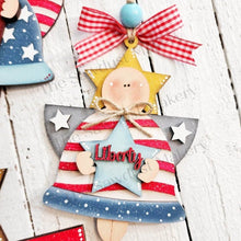 Load image into Gallery viewer, Lady Liberty Angel Shelf Sitter & Ornament SVG File | Laser Cut File | Glowforge | USA | America | 4th of July | Patriotic SVG | Liberty svg