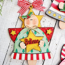 Load image into Gallery viewer, Christmas Angel Ornament SVG File | Laser Cut File | Glowforge | Angel SVG | Christmas SVG | Believe svg | Gingerbread | Joy