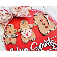 Load image into Gallery viewer, Baking Spirits Bright Gingerbread 10.5" Door Hanger SVG File | Laser Cut File | Christmas SVG File | Door Hanger SVG | Gingerbread svg file