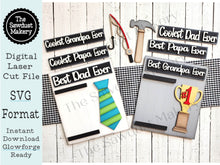 Load image into Gallery viewer, Father's Day Photo Frame SVG File | Father's Day Gift | Laser cut file | Glowforge | Best Dad Ever SVG | Dad Photo Frame SVG | Grandpa