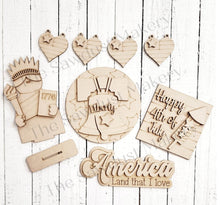 Load image into Gallery viewer, 4th of July Statue of Liberty Tiered Tray SVG File | Laser Cut File | Glowforge | USA | America | 4th of July | America SVG | Liberty svg