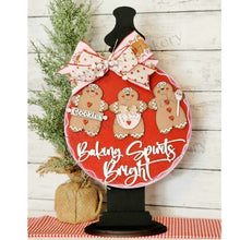 Load image into Gallery viewer, Baking Spirits Bright Gingerbread 10.5" Door Hanger SVG File | Laser Cut File | Christmas SVG File | Door Hanger SVG | Gingerbread svg file