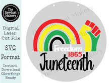 Load image into Gallery viewer, Juneteenth Door Hanger SVG File | Laser Cut File | Summer SVG File | Door Hanger svg | Summer svg | Juneteenth svg