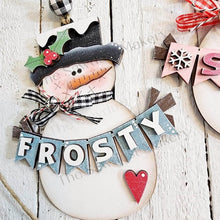 Load image into Gallery viewer, Snowman Banner Christmas Ornament SVG File | Laser Cut File | Christmas Ornament SVG | Snowman Ornament svg | Frosty Ornament svg