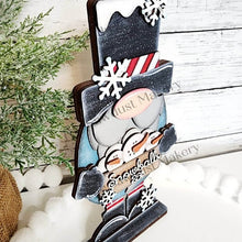 Load image into Gallery viewer, Large Snowman Gnome SVG File | Laser Cut File | Standing Snowman Gnome SVG | Gnome | Gnome Shelf Sitter | Snowman Gnome SVG